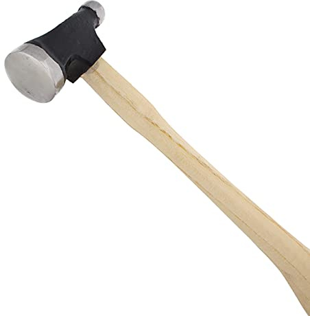 The Beadsmith Zweiseitiger Jagdhammer – 26,7 cm Holzgriff, 7 cm Stahlkopf mit 13,5 mm Kugelzapfen und 29 mm gewölbter Oberfläche, Werkzeug, um Metallarbeiten Textur und Dimension zu verleihen
