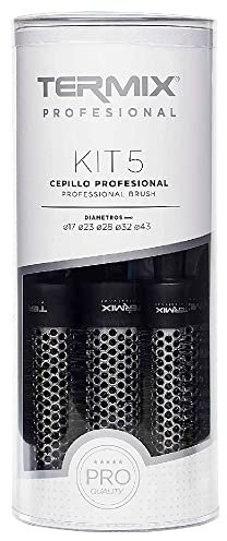 Termix ProfessionalPaket mit 5 ThermoRundbürsten mit leistungsstarken ionisierten Borsten Die Packung enthält 5 Durchmesser, schwarz, 1 stück