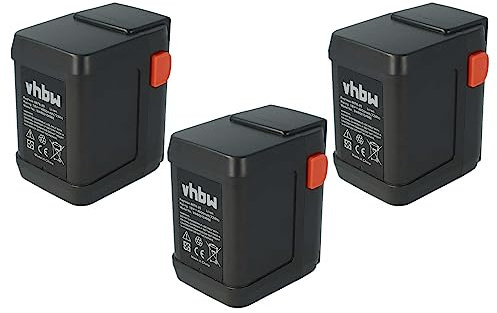 vhbw 3X Akku kompatibel mit Gardena Turbotrimmer AccuCut 450 Li (8841-20) Grasschere, Strauchschere (4000mAh, 18V, Li-Ion)