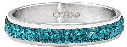 Quiges Edelstahl Stapelring Kombinationsring Bandring Füllring mit Zirkonia 4mm Höhe Zirkonia Ringgröße 22mm (69)
