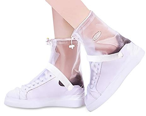 Ymtech impermeabile copriscarpe, riutilizzabile pioggia stivali antiscivolo copriscarpe da ciclismo, transparent