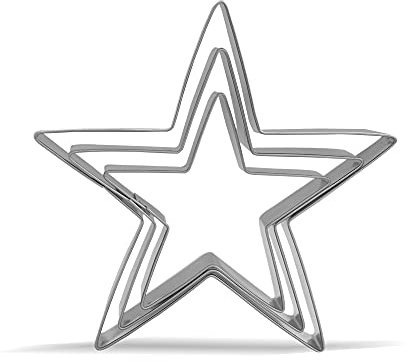 Keewah Stern-Plätzchenausstecher-Set – 3-teilig – Edelstahl Stern-Plätzchenausstecher-Set – 3-teilig – Edelstahl