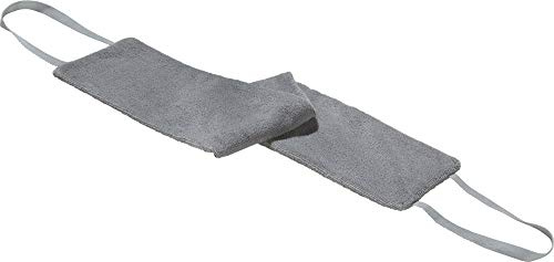 Erwin Müller Waschgurt, Rückenschrubber, Waschlappen, Rückenbürste grau Größe 75x15 cm - mit praktischen Handschlaufen, zum Waschen und Eincremen