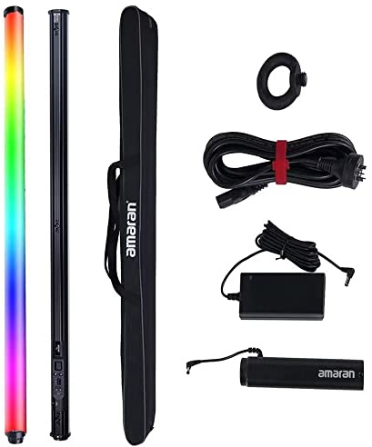 Amaran T4c Tubo de Luz LED a Color de 1,2 m con Salida RGBWW de 40W, 744+ Lux a 1 m (5600 K), Control a Todo Color, CCT Ajustable de 2500 K-7500 K para Creador de Contenido