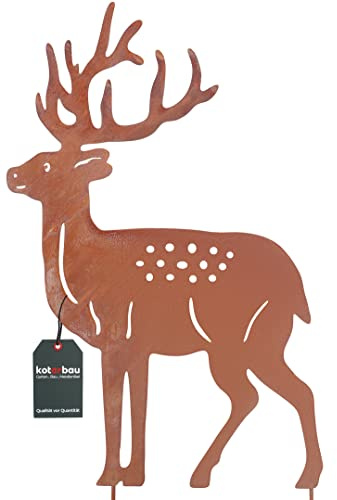 KOTARBAU® Gartendekoration Rostfiguren 65cm Hirsch Weihnachtsdeko Garten Ecorost Gartenstecker Weihnachten Gartenfiguren & Gartenstatuen Roststecker Gartendeko für Draußen Edelrost