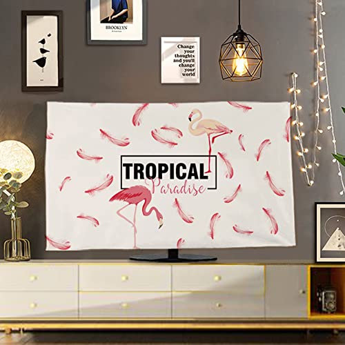 Housse Anti-poussière pour TV Domestique 32-70 Pouces, Facile à Nettoyer, boîtier de Protection d'écran TV en Tissu Polyester Doux décoratif, Convient aux téléviseurs LED, OLED, LC