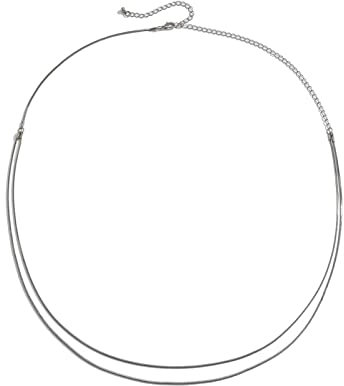 Daesar Bauchkette Damen Sexy, Taillenkette Boho Versilbert Minimalist 2-Layer Schlangenkette Bauchkette Silber Taille