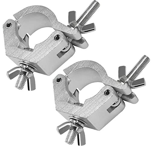 2Pack Clamps for Lights Stage Lighting Equipment & Accessories, Lighting O Clamps Dj Light Pole Clamp Quick Release Truss Clamp, 35mm Mounting Bracket Stage Light Clamp Moving Head Light Hooks Clamps