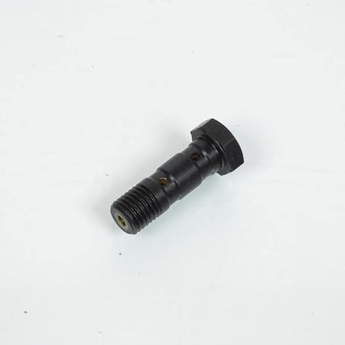 Vis double de raccord banjo noire M10x1.25 FE compatible avec durite de frein moto scooter