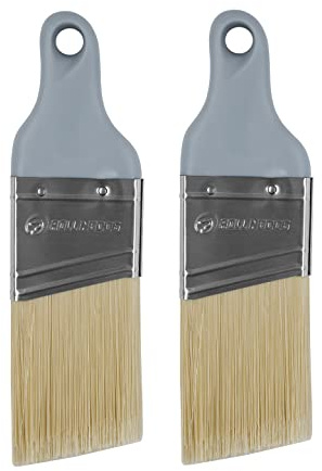 ROLLINGDOG Brocha angular de 5 cm, pinceles pequeños para paredes, mango corto para áreas pequeñas, corte y trabajos de pincel (paquete de 2)