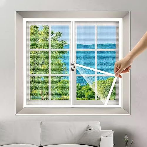 RAKTOV Katzen-Fenster-Sicherheitsnetz für Katzenschutz, Reißverschluss-Fenster-Katzenschutznetz, abnehmbares Anti-Mücken-Insekten-Fliegengitter für Balkon, B x H: 200 x 100 cm, Position 4
