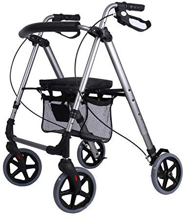Walker, Rollator Leichter Gehrahmen Faltbarer Walker Drive 4-Rad-Trolley mit Rückenlehne It's so kind of you