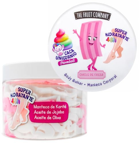 The Fruit Company Beurre corporel Chewing-gum aux fraises 300 ml Crème pour le corps super hydratante Formule végétalienne