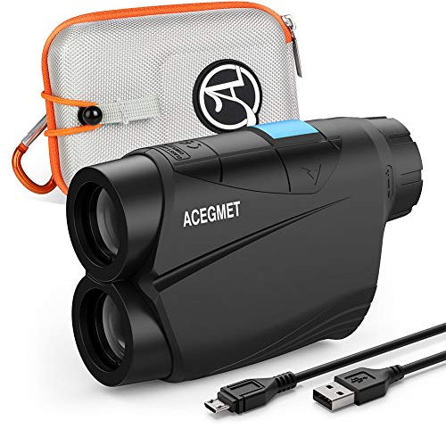 ACEGMET Telemetro da golf, telemetro da golf con ricarica USB, telemetro da golf da 600 m, blocco bandiera e vibrazione a impulsi, telemetro laser con pendenza, messa a fuoco rapida e scansione