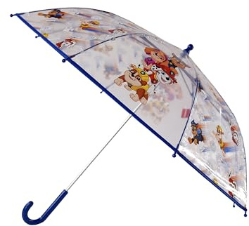 CYPBRANDS Paw Patrol barnparaply, handbok, paraply för pojkar och flickor, med 8 ribbor och metallrör med hög hållfasthet, transparent, officiell produkt