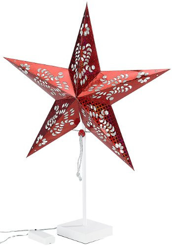 Lunartec Stern Weihnachten: Deko-Tischleuchte in Sternform, rot Versandrückläufer (Tischleuchte Stern Weihnachten, Weihnachtsstern LED Batterie, Leuchte)