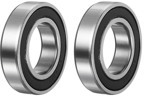 sourcing map 60/28-2RS Rillenkugellager, 2 Stück 28mm x 52mm x 12mm Hochkohlenstoff-Chromstahl Z1 Doppelt gummierte abgedichtete Lager
