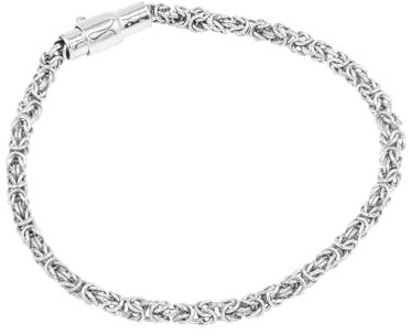 Jay Jools Königskette Armband in 925 Sterling Silber für Männer Frauen Teens Byzantinisches Armband 8,4 Zoll Sterling Silber Kein Edelstein, 8.4 Inches, Sterling-Silber, Ohne Edelstein