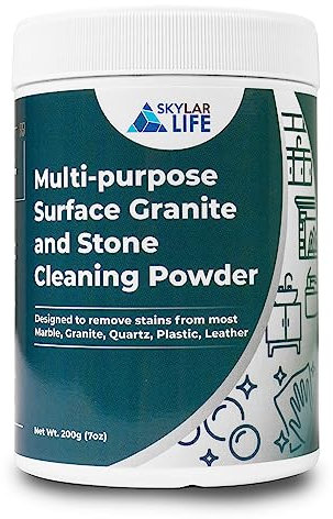 Skylarlife Multi-purpose Surface Stone Cleaning Powder (200g) to remove rust stain, yellowing, oil stains, from most marble, granite, quartz, concrete, countertop and stains from boat