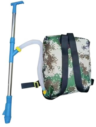 Fenteer Distributeur D'engrais Portable pour Jardin Potager, Acier Inoxydable Bleu