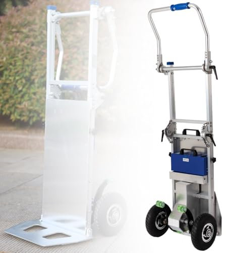 HZWJD Sube Escaleras Eléctrico,Con Mango Extensible,Motor Sin Escobillas,Carro Plegable Con Ruedas, Carretilla Sube Escaleras,Capacidad De Carga 200 Kg/440 Libras A