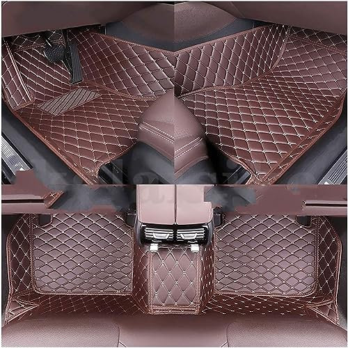 SOUTES Auto FußMatten Leder Fussmatten für Land Rover Range Rover Velar (L560) 2017-2020(LHD), Custom Bodenmatte Set Abdeckung Vorne Hinten Teppiche Allwetter Automatten ZubehöR,E/Coffee
