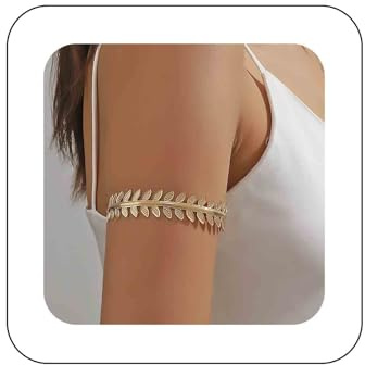 Xduargs Blatt Armreif Vintage Blatt Oberarm Manschette Indische Ethnische Metall Klobig Armreif Punk Wirbel Blatt Band Armbänder Armreif Armband Gothic Arm Manschette Armband Schmuck（gold）