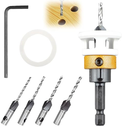 HUIKUANGEU 6 Piezas Broca Avellanadora Madera, Juego de Brocas Avellanadoras para Carpintería, para Madera