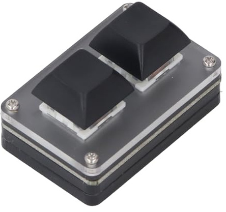 Clavier 2 Touches Filaire Mini clé de Raccourci Programmable Intelligente Copier Coller Couper Clavier USB avec Mini Clavier USB rétroéclairé RVB pour Jeu Vidéo Musique Travail