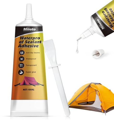 Miioto Neoprenkleber, Wasserfester Kleber, PVC Kleber, Zelt Kleber, Universell Einsetzbar, Anwendbar für Zelte, Schlauchboote, Regenmäntel, 100ml