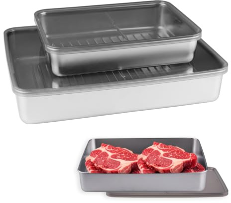 WakiHong 2 PCS Récipient de Congélation Boite Alimentaire Boîte de Conservation Des Aliments,Réutilisables,pour la viande,le fromage,800ML et 2000ML