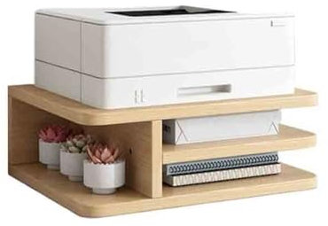 CJHFR472SG Druckerständer Büro-Druckerregal, Desktop, Kleiner Druckerständer, Erhöhungsregal, Kann A4-Papier Auf Mehreren Ebenen Unterbringen Druckertisch(Natural)