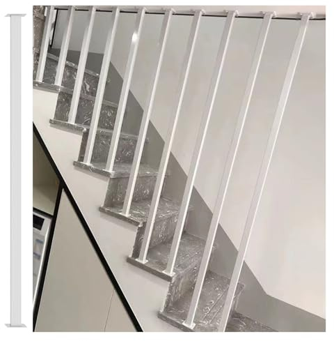 Axe de rampe d'escalier en fer personnalisable de 1,5 m – Poteaux de garde-corps robustes pour garde-corps d'escalier moderne – 1 colonne de balustrade blanche