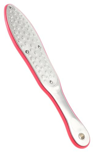 Lima de Pie de Acero Inoxidable Doble Cara para Pedicura | Rojo, Quita Durezas y Cutícula, Uso en Casa y Manicura, Operación Sencilla