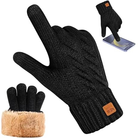 TOPZFL Guanti Invernali,Guantio Touch Screen Invernali,Guantio inverniali uomo donne,Antiscivolo Guantie in Pile per Ciclismo,Bici,Alpinismo,Trekking Attività all'aperto.