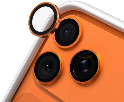 RHINOSHIELD Protections pour objectifs photo compatible avec [iPhone 17 Pro / 17 Pro Max ] Verre Trempé 9H Résistant aux chocs et aux rayures, haute transparence, protection contre les éclats – Orange