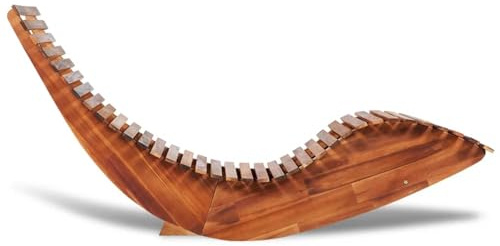 Homgoday Tumbona balancín de madera de acacia, cómoda y estable