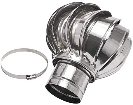Cappuccio Girevole per Camino in Acciaio Inox, Anti-tiraggio discendente, Adatto per comignoli Standard, 150 mm