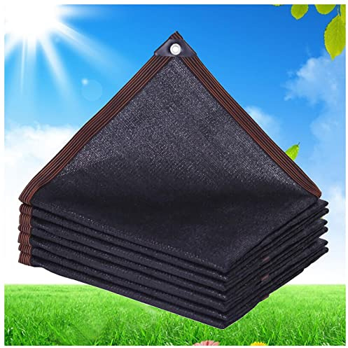 Rete ombreggiante resistente ai raggi UV con occhielli, tasso di ombreggiatura del 50% -65%, telone nero per piante da giardino, cucce per animali domestici, patio, prato, 8 x 12 m