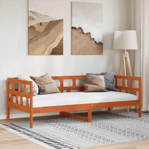 Owoxanthellate Massivholz Tagesbett 80x200 Kiefer Wachsbraun Klappbett Gästebett Sofa Schlafsofa 203,5 x 88 x 68 cm ohne Matratze für Wohnzimmer Gästezimmer