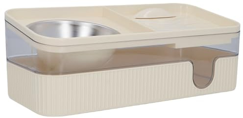 Luocute Automatischer Katzenfutterspender, 2-in-1-Tierfutter- und Wasserspender mit Edelstahlnäpfen, für Kleine Mittelgroße Katzen und Hunde Im Innen- und Außenbereich