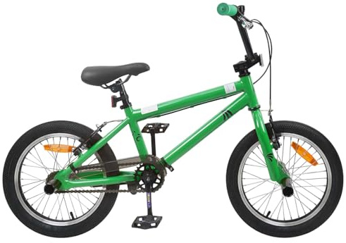 Ziaphsol BMX Fahrrad 20 Zoll für über 9 Jahre Grün Stahl Rahmen mit verstellbarem Lenker und Sattel Linearzug Bremse für Park und Nachbarschaft