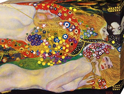 1art1 Gustav Klimt Poster Wasserschlangen II, 1904-1907 Bilder Leinwand-Bild Auf Keilrahmen | XXL-Wandbild Poster Kunstdruck Als Leinwandbild 80x60 cm