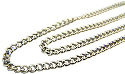 Religious Gifts Stainless Steel Endless Heavy Curb Chain for Saint Medals or Crosses, 27 Inch