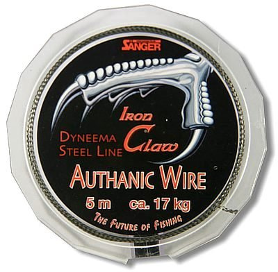 Iron Claw Unisex – Erwachsene 10C4039507047702C10 Authanic Wire-knotbares Stahlvorfach mit Dyneema-Seele-6,8 kg-5 m, Bunt, Normal