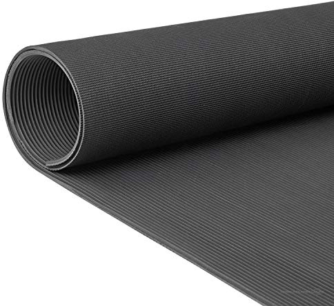 Gummimatte Feinriefen - 2m² (1,0 x 2,0 m) Stärke: 3 mm - Schwarz | Nord-Industriegummi Feinriefenmatte - Anti-Rutsch Gummiläufer fein gerippt - Als Schutzmatte, Bodenbelag, Kabelschutzmatte