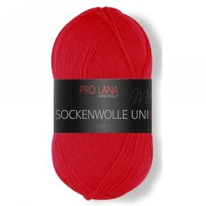 Pro Lana Sockenwolle Uni 4-fach 412 - rot