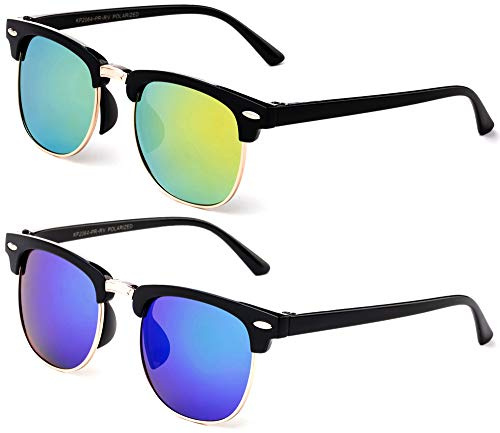 Kids Polarized Sunglasses Retro Horn Rimmed Sunglasses Girls Boys (2-12 Years)