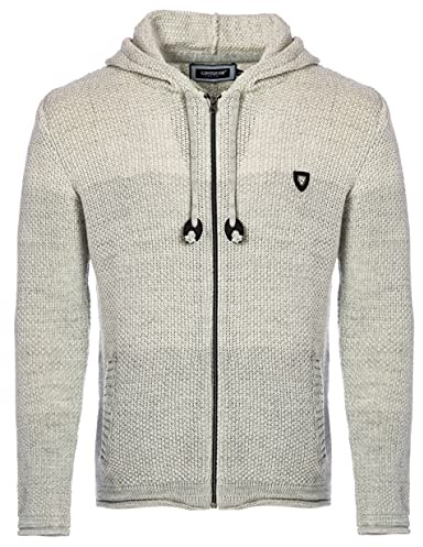 Carisma Herren Strickjacke für Winter und Übergang • Angenehme Männer Freizeit-Jacke mit Farbverlauf • Herren Zipper mit Seitentasche 7397