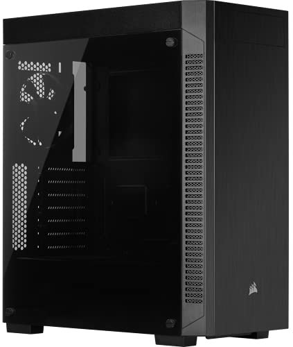 Corsair 110R Boîtier ATX Moyen-Tour en Verre Trempé (Conception Minimaliste, Options de Stockage Flexibles, Filtres à Poussière Amovibles, Ventilateur de 120 mm Inc) - Noir
